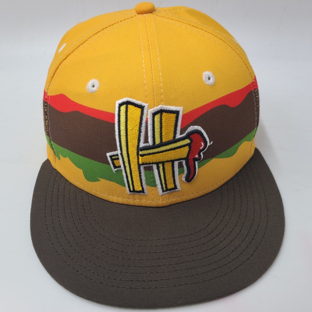 Hartford Yard Goats Hat Fitted 7‎ 1/8 New Era 59Fifty MiLB Steamed Cheeseburgers